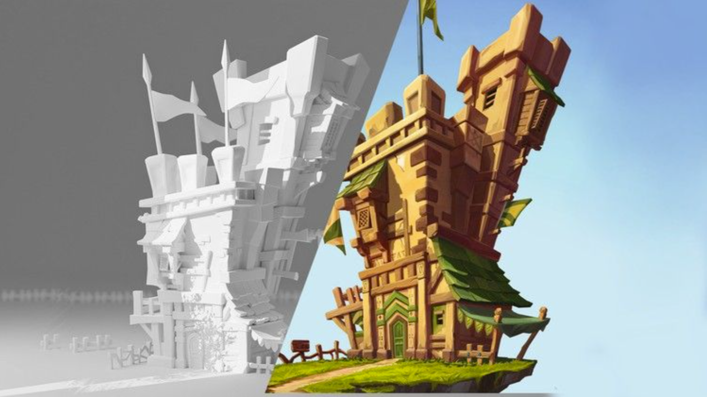Udemy - Blender风格化游戏城堡制作