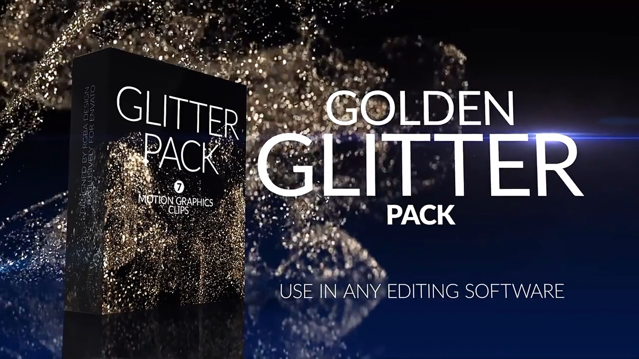 14组尊贵闪耀金色华丽粉末粒子动画视频素材 Golden Glitter Pack